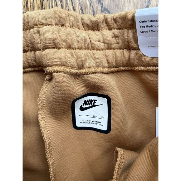 Nike Tech Fleece Joggers Size XS Womens Mid Rise Sportswear Flax Brown $120 - Picture 2 of 6